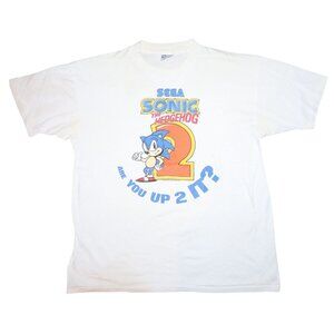 Vintage 1992 Sega Sonic The Hedgehog 2 Are You Up 2 It? Authentic T-Shirt XL